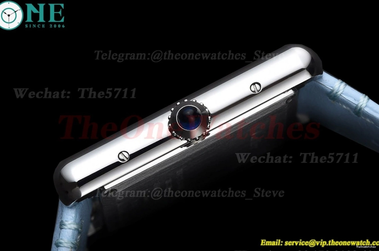 Quartz Leather White Strap LE Blue dial SS Small On Tank K11F Must 0330